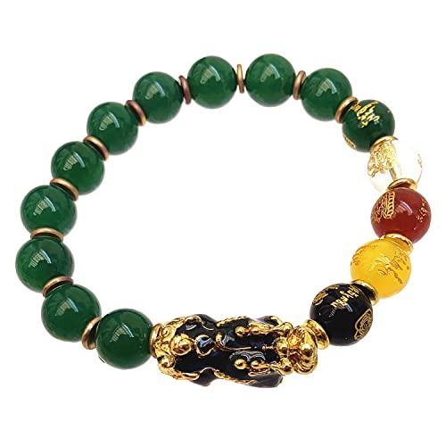Feng Shui Handmade Green Agate Beads Bracelet For Protection And Wealth Amulet Gift #TOP1