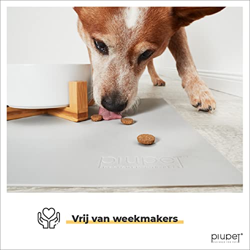 PiuPet® Pet Food Mat - eenvoudig schoon te maken - Cat Food Mat - Hondenvoermat - maat 60 x 40 cm - Pet Feeding Mat | Placemats pet supplies | Anti slip mat | Watermat hond - Afbeelding 5