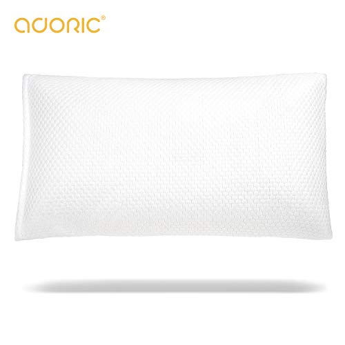 ADORIC Memory Foam Kissen, Kopfkissen Schlafkissen mit Umweltfreundlichem Kissenbezug, Weißes Kissen, 72 x 40 x 15 cm