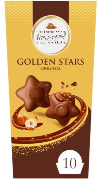 Golden Stars - Chocolate con leche y avellanas 115 g 'Deliciousness that brings a smile' para todas las ocasiones