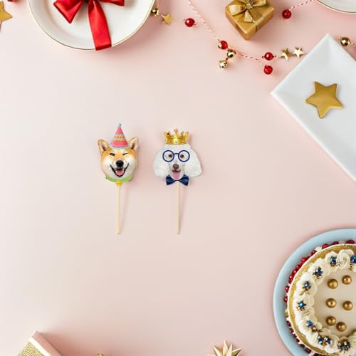 Ipetboom 56 Stück Teiliges Hunde Cupcake Topper Stabile Hundegesicht Muffin Deko Vielseitige Hunde Geburtstagstorten Dekoration Süße Welpen Dessert Picks für Haustier Geburtstagsparty
