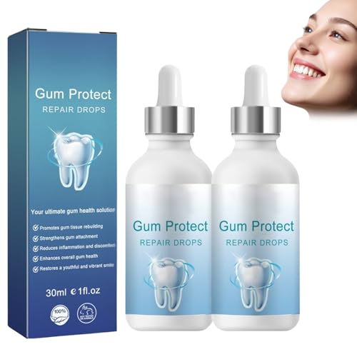 Zahnfleisch Tropfen, gegen Zahnfleischrückgang, Gum Regrowth & Repair Gel für Frischer Atem, Zahnaufhellung und Mundpflege bei Empfindlichem Zahnfleisch, Zahnfleischreinigung, Zahnfleischschutz