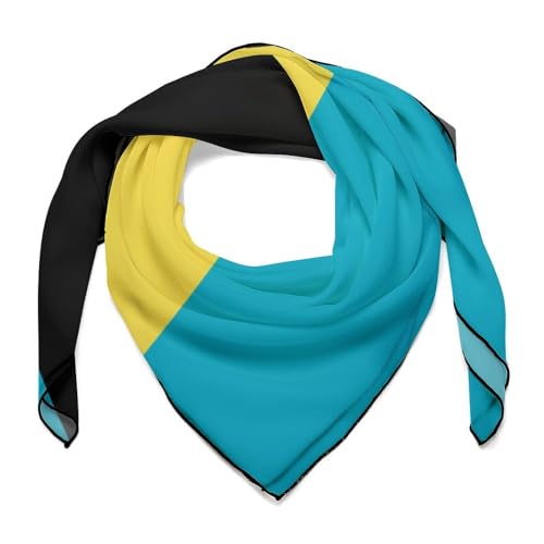 Bahamas Flag Classic Silk Scarf for Women Neck Hair Wrap Head Scarves for Sleeping Gift, 0ne size