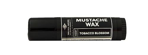 MNSC - Cera de bigote hecha a mano con flor de tabaco, bálsamo de sujeción media, cera de abejas totalmente natural y aceites a base de plantas, sin