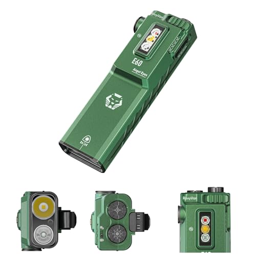 Lampe de poche plate RovyVon E60 projecteur portable vert 3 en 1 EDC