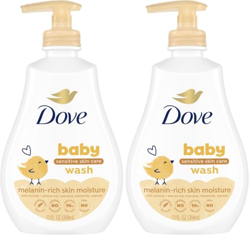 Image of Baby Dove Sensitive Baby Wash For Baby Bath Time Melanin-rich Skin Nourishment Tear-Free and Hypoallergenic 13 oz (Pack of 2)