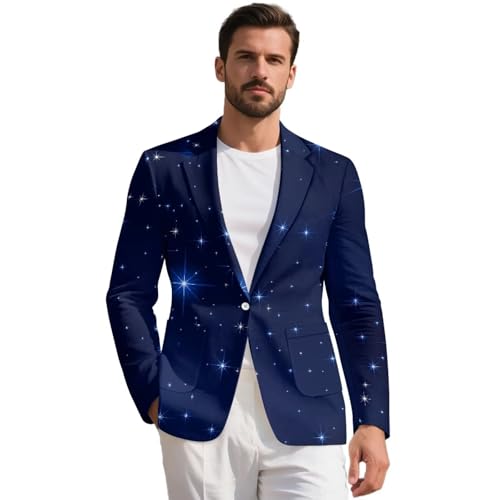 Men's Sport Coat Casual Blazer Slim Fit One Button Notched Lapels Lightweight Business Suit Jacket, S-5XL