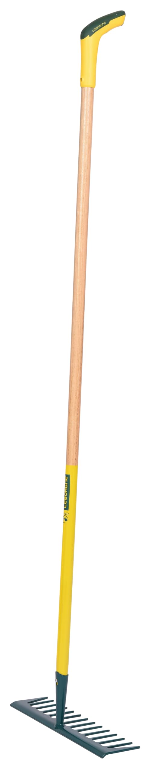 Leborgne - Râteau Batipro 14 Dents Avec Manche En Bois Et Poignée Ergonomique - Pour Professionnels Du BTP - Terrassement Et Jardinage - Poids 0.69 Kg - Longueur 40 cm