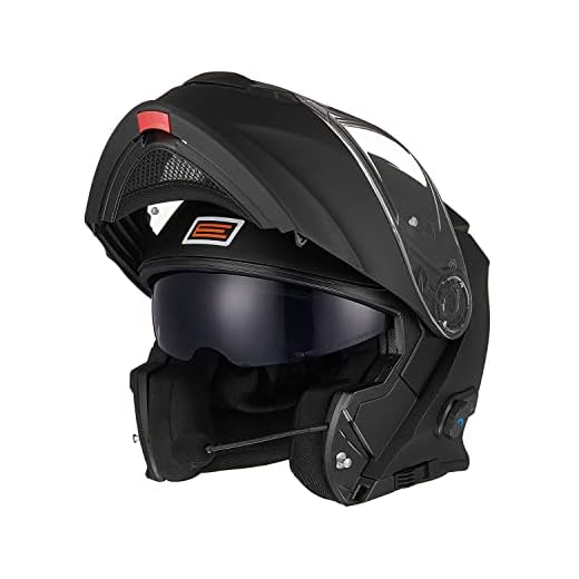 ORIGINE Casco de Moto Modular Bluetooth homologado ECE Voice Dial Casco de Moto Llamada Manos Libres(Solid Matt Black,L)