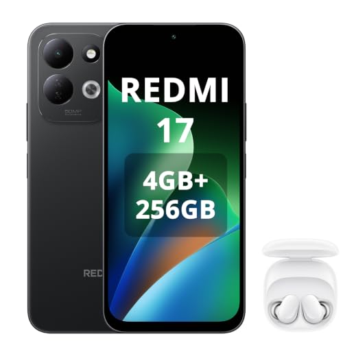 XIAOMI REDMI 17, 4G Smartphone, 4+256GB, Helio G91-Ultra Processor, 6.9" 120Hz Display, 7500mAh Battery, 50MP dual Rear Camera, Black, Included Earphone