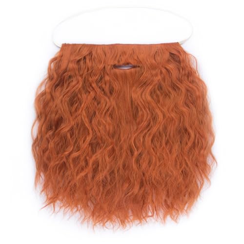 Koonfan Ginger Viking Fake Beard with Elastic Band Long Wizard Costume Facial Hair for Men Party Cosplay Halloween
