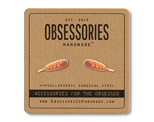 Handmade Corn Dog Stud Earrings