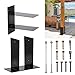2 Pack 4 X 4 Post Base No Dig(Actual 3.5 X 3.5 Inch) Deck Post Brackets,Posts Base for Porch Railing 3-Step Installation,with Installation Tools