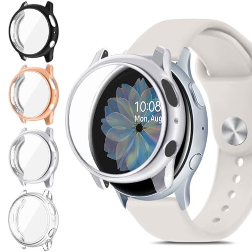 Meliya 4 Pack Screen Protector for Samsung Galaxy Watch Active 2 40mm 44mm, TPU All-Around Protective Case Cover Rugged Bumper Shell Accessories for Samsung Galaxy Watch Active 2