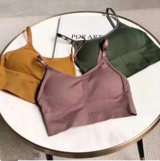 Image of KUMPA Women's Cotton Wirefree Full Coverage Regular Wear Lightly Padded Bra Pack of 3 (U K B 5693)
