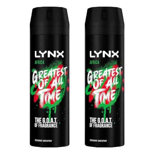 Lynx Africa Men Deodorant Body Spray 200ml x 2 GOAT Fragrance Antiperspirant Cosmetic with Welari Thank You Card | (2pack) (2x200ml)