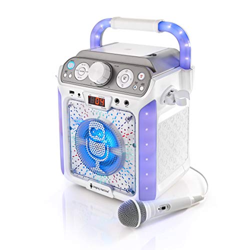 Singing Machine SML682BTW Groove Cube CDG sistema de karaokê, branco, (SML682BTWD)