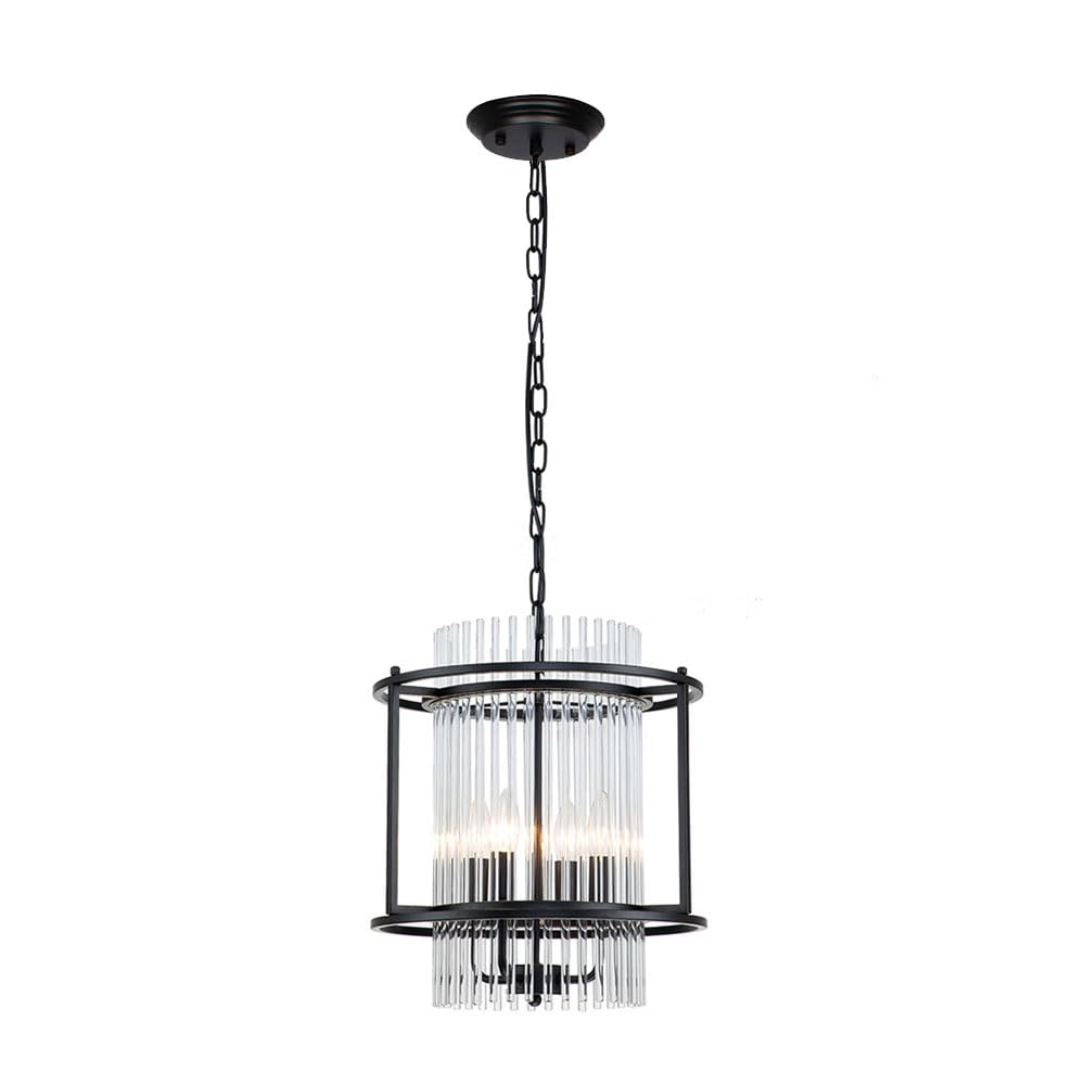 Suspension en cristal noir pour îlot de cuisine et grand balcon