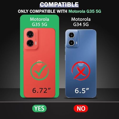 Image of AIBEX Compatible for Motorola G35 5G Mobile Back Case Cover, Crystal-Clear Shockproof Bumper with Camera Guard | 360 Hybrid Protection (TPU+PC) | Anti-Yellow, Slim Transparent - Black