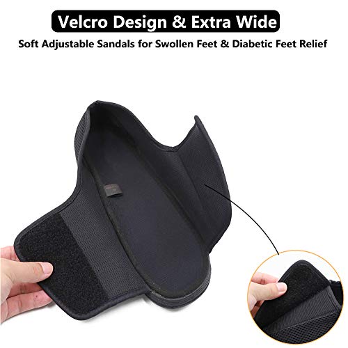 Men's Open Toe Diabetic Recovery Slippers, Adjustable Orthopedic Wide Width Walking Shoes for Arthritis Edema Swollen Feet Elderly Men2