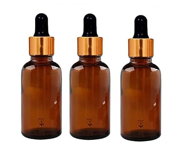 10ML Amber Glass Dropper Bottle With Gold Ring Black Silicon Teat | Refillable, Reusable | Leak Proof For Essential Oils, Blends | DIY Face Oil & Perfume Bottle Set of 3-image-33