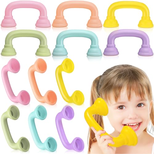 Shappy 12 Pcs Bulk Reading Phones for Kid Classroom Hear Myself Sound Auditory Feedback Listening Center Phone Children Read Tool for Preschool Accelerate Reading Fluency Pronunciation(Bright Color)