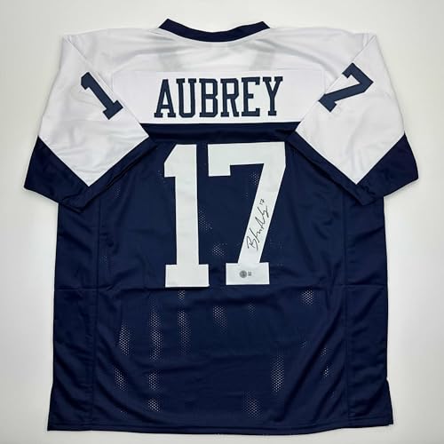 Autographed/Signed Brandon Aubrey Dallas Thanksgiving Day Football Jersey Beckett BAS COA