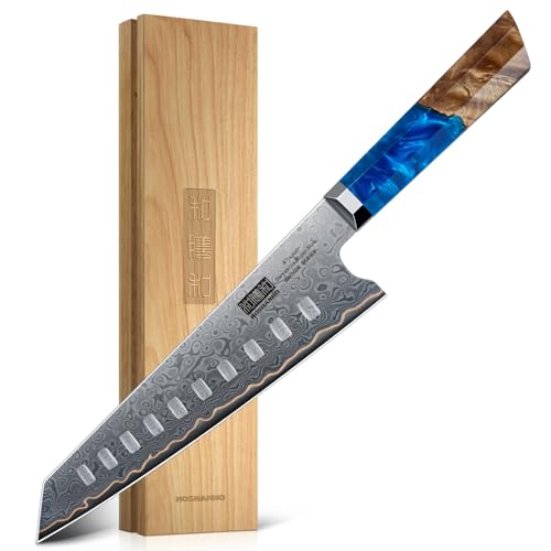 HOSHANHO Damascus Santoku Knife 7 Inch, 67-Layer Damascus Steel Chef