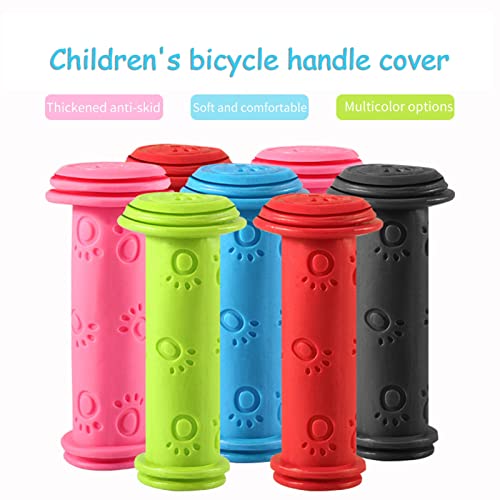 Lamphle 1 Pair Bike Grips Kids Red/Blue/Pink/Green/Black Non Slip Tpr Bike Handle Grips, Bicycle Handlebar Grips, Mountain Bike Grips Lock On, For Boys Girls Bike Scooter, Balance Bike Pink #TOP2