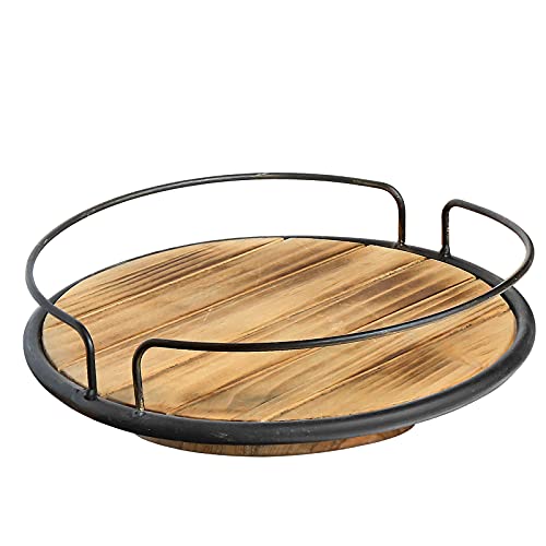 Boluo Lazy Susan Organizer For Table Kitchen Countertop Turntable Small Farmhouse Wood Rotating Spice Rack 10 Inch (Ls02) #TOP6