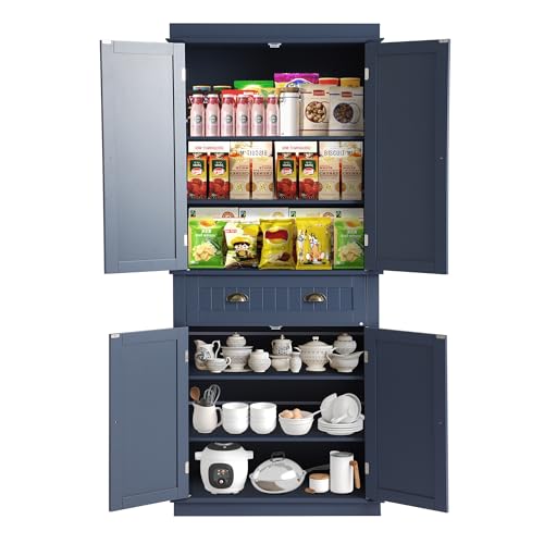 YOCONYO 72" Kitchen Pantry Cabinet, Freestanding Storage Cabinet with 4