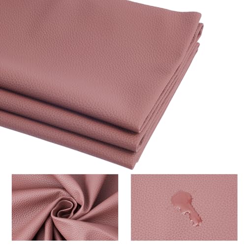 NBEADS 1 yarda X 140cm de Tela de Cuero, Láminas de Piel Sintética de 1mm de Grosor, Rollos de Tela de Piel Sintética Suave para Tapicería, Diy Artesanías, Fabricación de Costura, de Color Rojo Oscuro