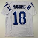 Facsimile Autographed Peyton Manning Indianapolis White Reprint Laser Auto Football Jersey Size Men's XL