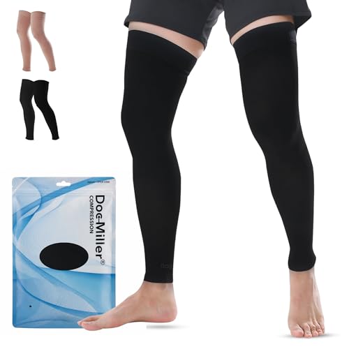 Image of Doc Miller Thigh High Compression Socks 20-30 mmHg for Women & Men, 1 Pair | Footless, Over-Knee Support Hose for Swelling, Tired Legs, Varicose & Spider Veins, Travel, Work, Pregnancy, 1 Pair