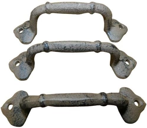 4 Cast Iron Antique Style Round Cable Barn Handle Gate Pull Shed Door Handles IRP-531 Handmade Decor Artisan Art Decor For Home Vintage