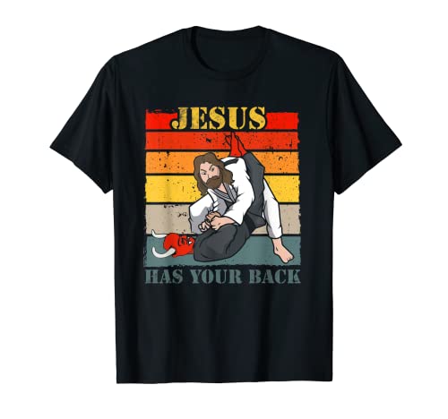 Jiu Jitsu Jésus Has Your Back pour homme BJJ MMA Jujitsu T-Shirt