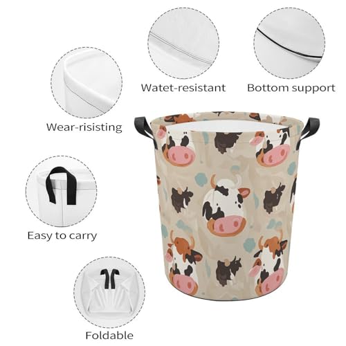Panier à linge imperméable pliable imprimé vache grand bac de rangement pour animaux - 5