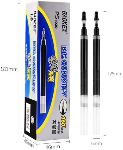 Miniatura 2 de Baoke PS1920 Recambio de tinta medio 1.0MM, repuestos de bolígrafo con escritura suave (negro)