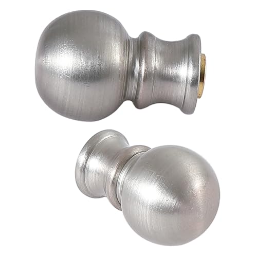 Image of 2 Packs Brushed Nickel Lamp Finials, Solid Finials for Lamp Shades, Lamp Toppers Screw On, Silver Lamp Finials Decorative for Table Lamp