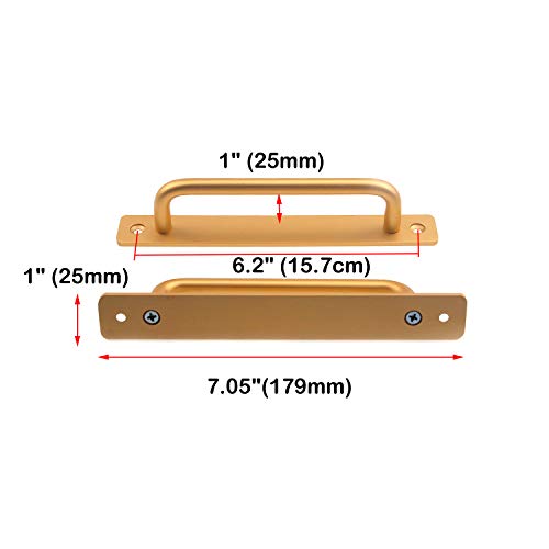 Antrader 7" Barn Door Handle, Aluminium Alloy Sliding Door Handle Pull For Cabinet Wardrobe Closet, Orange Gold, 2 Pack #TOP1