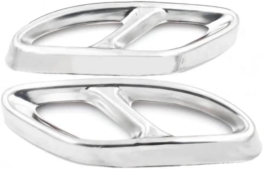 Spare Parts 2pcs Stainless Steel Exhaust Pipe Cover Trim For Benz A B C E GLC GLE Class W176 W246 W205 W213 AMG Car Styling(Silver)
