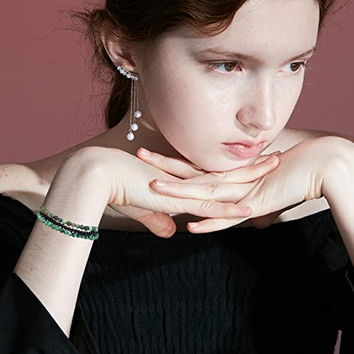 Casdan 18 Pcs 4Mm Mini Semi-Precious Gemstones Beaded Bracelets For Women Men Healing Stone Bracelet Crystal Beaded Bracelet Adjustable Elastic Stretch Bracelet Unisex Jewelry Gifts #TOP3