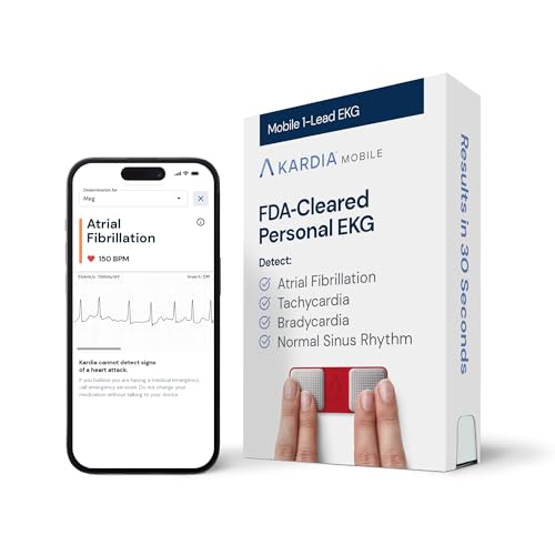 KardiaMobile 1-Lead EKG Monitor, Medical-Grade FDA-Cleared Personal Heart Monitor, Detects Normal, AFib & Arrhythmias, 30 Second Results, Works with Most Smartphones, HSA&FSA Eligible