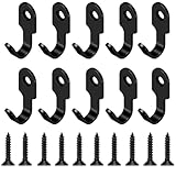 10-Pack Small Black Coat Hooks with Screw,Metal Stainless Small Wall Hooks,Towel Hat Backpack Key Clothes Hooks for Hanging,Mini Coat Hooks Wall Mounted,10KG (Max)