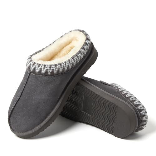 Image of Fireside by Dearfoams Women's Greta Genuine Shearling Clog Slippers, 100% Natural Suede Clogs for Outdoor & Indoor