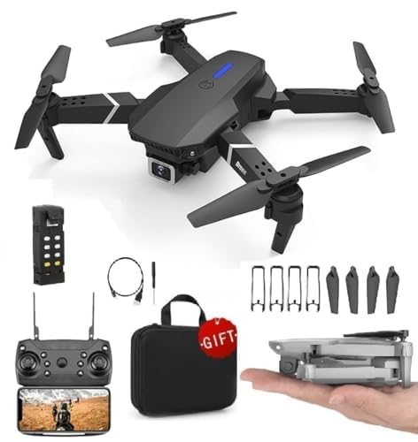 Image of dRoNe wItH hD DuAl cAmErA BrUsHlEsS MoToR, oNe cLiCk tAkEoFf /lAnDiNg FlIp rOlLiNg gEsTuRe cOnTrOl wI-Fi cAmErA ReMoTe cOnTrOl -X DrOnE (E88)