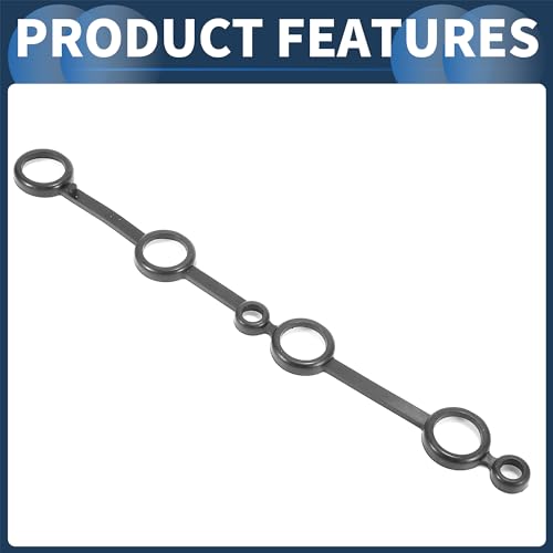Image of Spark Plug Tube Gasket, Valve Cover Gasket, Cylinder Head Valve Seal Gasket No.1327170F00 for Nissan 240SX 1995-1998 for Nissan Frontier 1998 Black, Rocker Cover Gasket 1 Pc