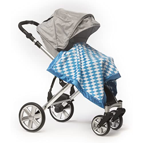 Image of SwaddleDesigns Stroller Blanket, Cozy Plush Baby /Toddler Blanket, 30x40 inches, Forever Diamonds with Blue Satin Trim, Royal Blue