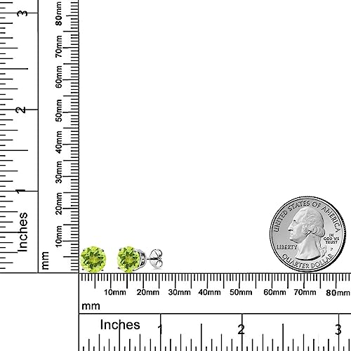 Gem Stone King 925 Sterling Silver 8MM Round Gemstone Birthstone 4 Prong Basket Solitaire Stud Earrings For Women Men3