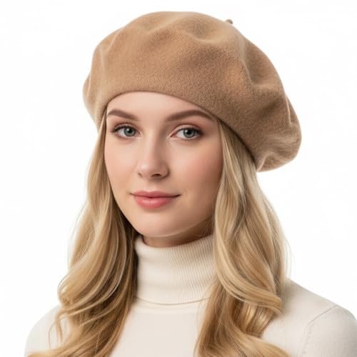 ZORVYN Boina Clásica para Mujer Artista Francesa Elegante Marrón